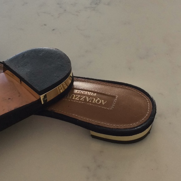 AQUAZZURA FRINGE SUEDE SLIDES 5 - Picture 6 of 7